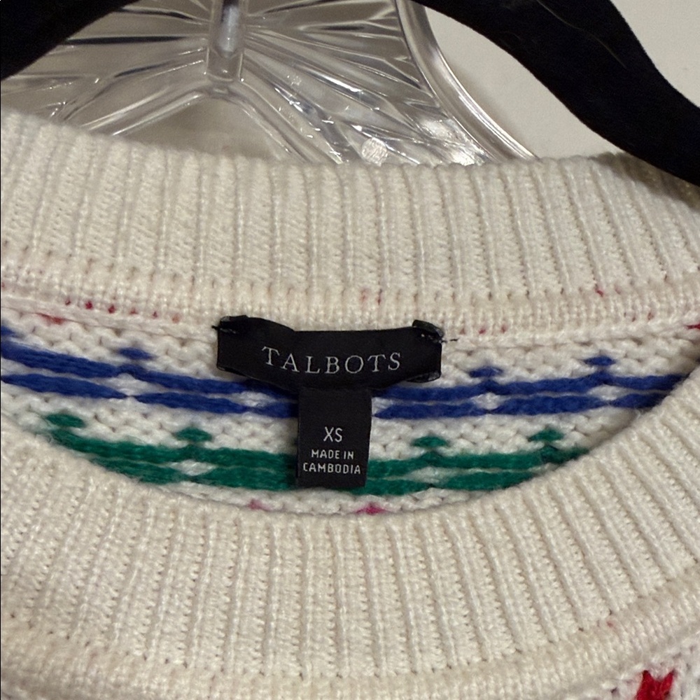 Talbots Multicolor Patterned Crew Neck Sweater - Picture 2 of 3